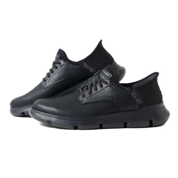 SKECHERS スケッチャーズ ガルザ カービン ビジネス シューズ GARZA - GERVIN BLACK ( スリップインズ SLIP INS 黒 ブラック メンズ 205046-BBK )_1