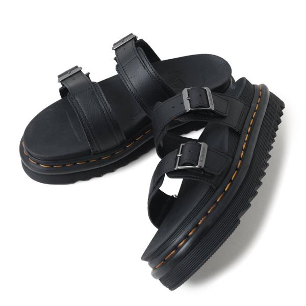 Dr.Martens ドクターマーチン マイルス バックル スライド レザー サンダル MYLES BUCKLE SLIDE SANDAL BLACK ( 厚底 黒 ブラック 31813001 )_5