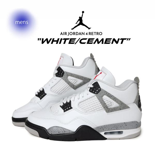 NIKE ナイキ エア ジョーダン 4 レトロ スニーカー AIR JORDAN 4 RETRO WHITE/CEMENT ( 白 ホワイトセメント グレー AJ4 灰色 メンズ FV5029-100 )