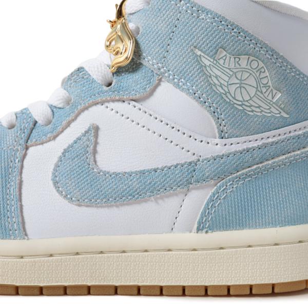NIKE ナイキ エアジョーダン スニーカー AIR JORDAN 1 MID DENIM ( デニム ブルー 青 レディース メンズ HQ2005-100 )