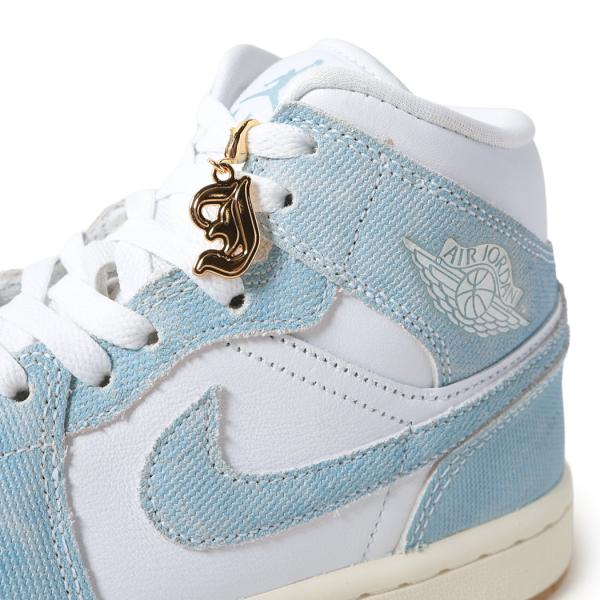 NIKE ナイキ エアジョーダン スニーカー AIR JORDAN 1 MID DENIM ( デニム ブルー 青 レディース メンズ HQ2005-100 )