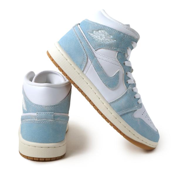 NIKE ナイキ エアジョーダン スニーカー AIR JORDAN 1 MID DENIM ( デニム ブルー 青 レディース メンズ HQ2005-100 )