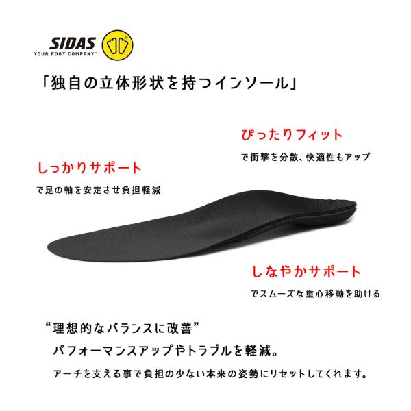 SIDAS シダス インソール 中敷き シティプラス City PLUS BLACK ( メンズ 疲れない 衝撃吸収 クッション疲労軽減 外反足 むくみ ひざ痛 姿勢 3102031 )_1
