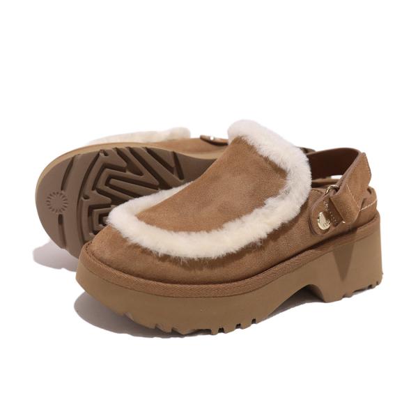 UGG アグ 厚底 スエード ミュール クロッグ ファー サンダル Esmee Clog CHESTNUT ニュー ハイツ エスミー ( ベージュ 茶色 レディース 1173331-CHE )_11