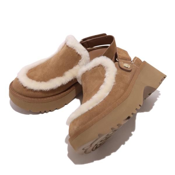 UGG アグ 厚底 スエード ミュール クロッグ ファー サンダル Esmee Clog CHESTNUT ニュー ハイツ エスミー ( ベージュ 茶色 レディース 1173331-CHE )_13