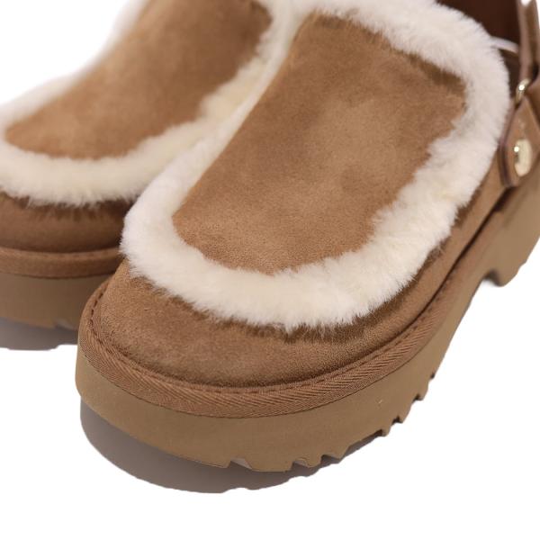 UGG アグ 厚底 スエード ミュール クロッグ ファー サンダル Esmee Clog CHESTNUT ニュー ハイツ エスミー ( ベージュ 茶色 レディース 1173331-CHE )_5