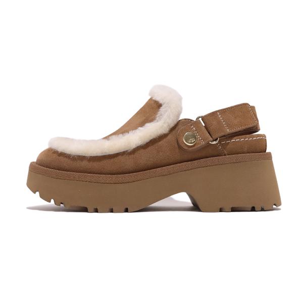 UGG アグ 厚底 スエード ミュール クロッグ ファー サンダル Esmee Clog CHESTNUT ニュー ハイツ エスミー ( ベージュ 茶色 レディース 1173331-CHE )_7