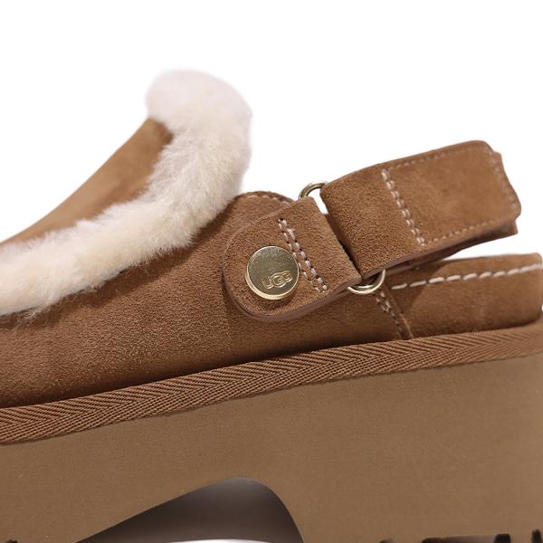 UGG アグ 厚底 スエード ミュール クロッグ ファー サンダル Esmee Clog CHESTNUT ニュー ハイツ エスミー ( ベージュ 茶色 レディース 1173331-CHE )_8