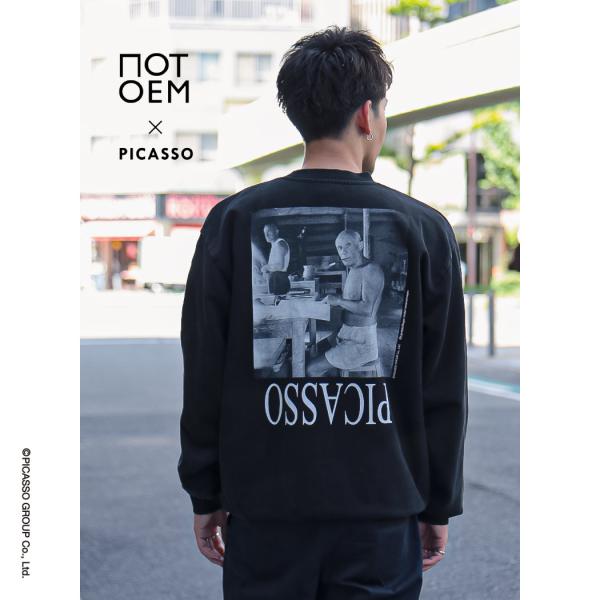 NOT OEM ピカソ ワークフォト スウェット トップス Picasso Work Photo/SW BLACK ノット オーイーエム ( 黒 ブラック メンズ レディース NOT-34 )