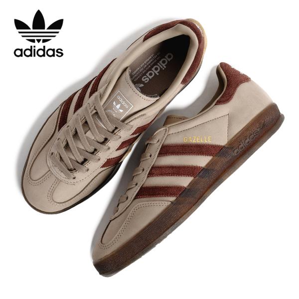 adidas アディダス GAZELLE INDOOR ガゼル ガッツレー インドア スニーカー TRACE KHAKI ( ベージュ 茶色 ブラウン レザー メンズ レディース JQ8387 )
