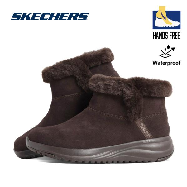 SKECHERS スケッチャーズ ムートン ブーツ ON-THE-GO STELLAR BOOTS BROWN オンザゴー ステラ 茶色 レディース 防水 ハンズフリー 菜々緒着用 144740CHOC