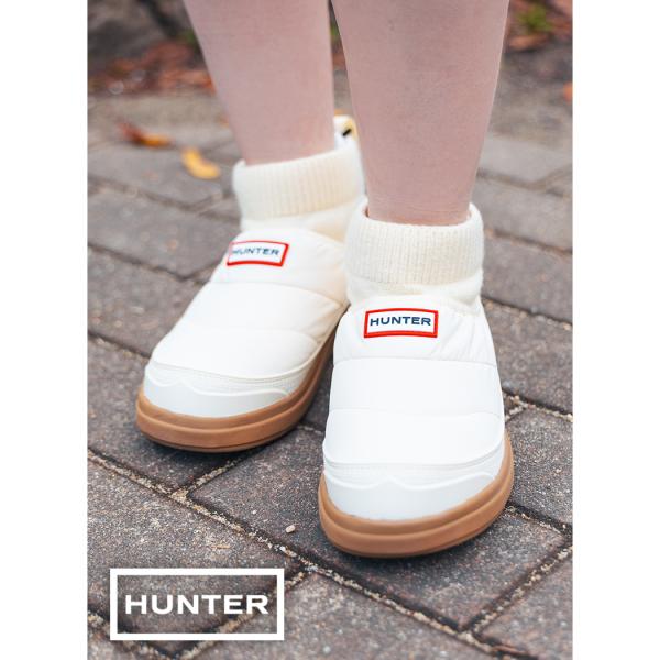 HUNTER ハンター ブーツ インアウトパファーニットカフ WOMEN IN/OUT PUFFER KNITTED CUFF BOOT WHITE/GUM 暖かい WFS2265RENWGU