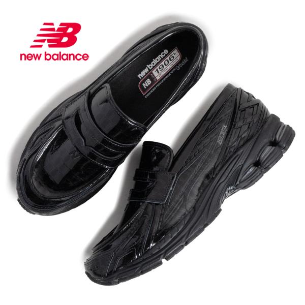 NEW BALANCE ニューバランス 1906 ローファー クロコ スニーカー U1906LCR BLACK CROC ( ブラック 黒 ワニ革 クロコダイル メンズ 2002 パテント )