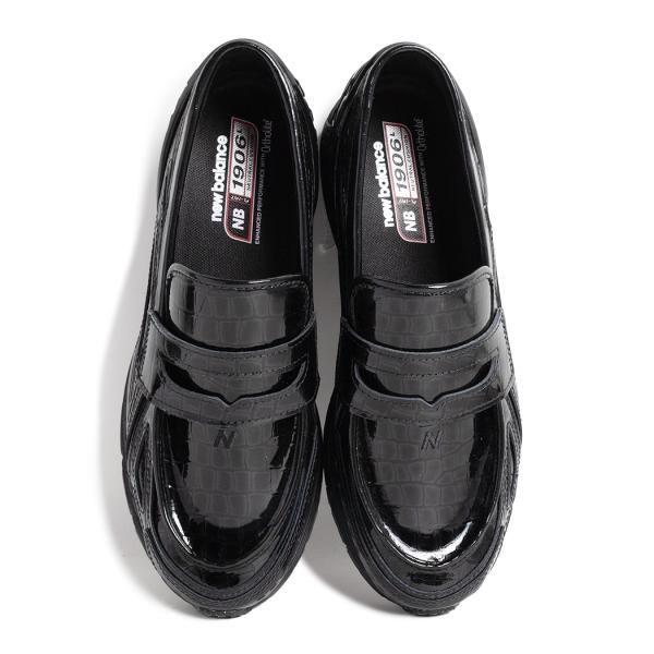 NEW BALANCE ニューバランス 1906 ローファー クロコ スニーカー U1906LCR BLACK CROC ( ブラック 黒 ワニ革 クロコダイル メンズ 2002 パテント )_3