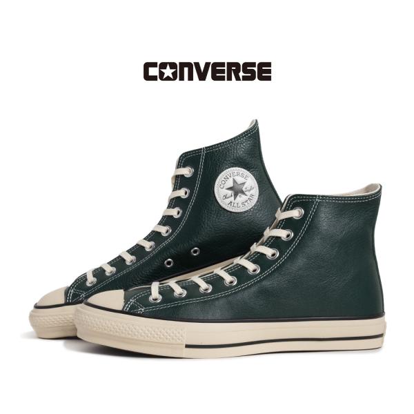 CONVERSE コンバース レザー オールスター Ｊ スニーカー LEATHER ALL STAR J HI DEEPGREEN ( グリーン 緑 レザースニーカー 日本製 ハイカット 31316730 )