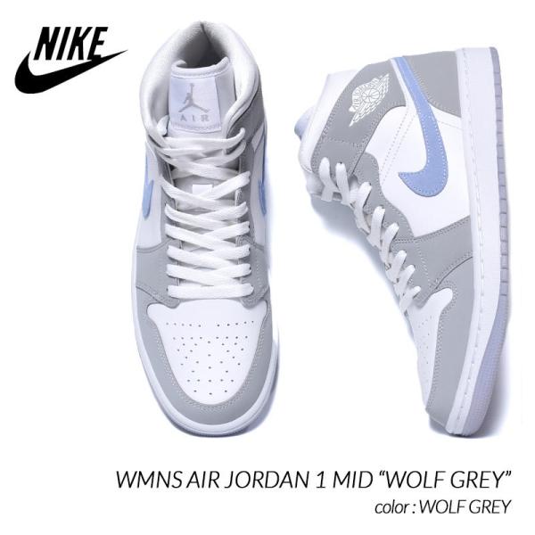 NIKE WMNS AIR JORDAN 1 MID “WOLF GREY” ナイキ ウィメンズ エアジョーダン ミッド スニーカー ( グレー レディース メンズサイズ BQ6472-105 )の通販は