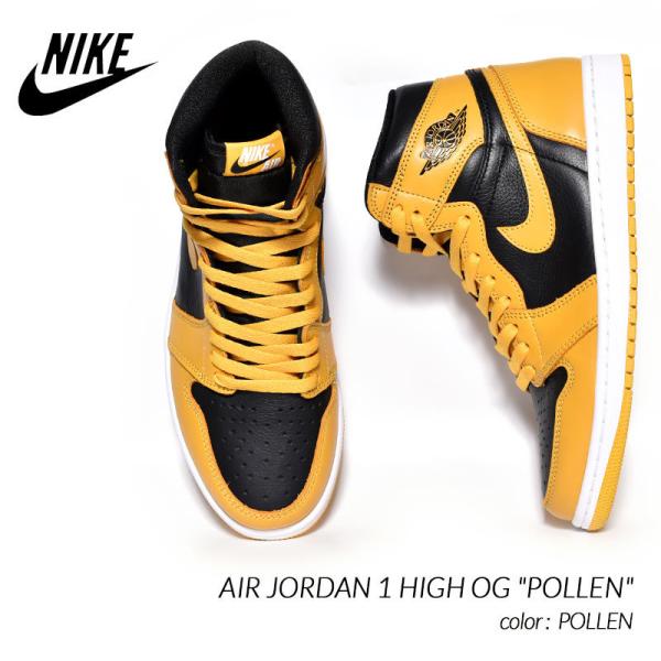 NIKE AIR JORDAN 1 HIGH OG POLLEN ナイキ エア ジョーダン 1 ハイ スニーカー ( ポラン 黒 ブラック 黄色 イエロー メンズ 555088-701 )