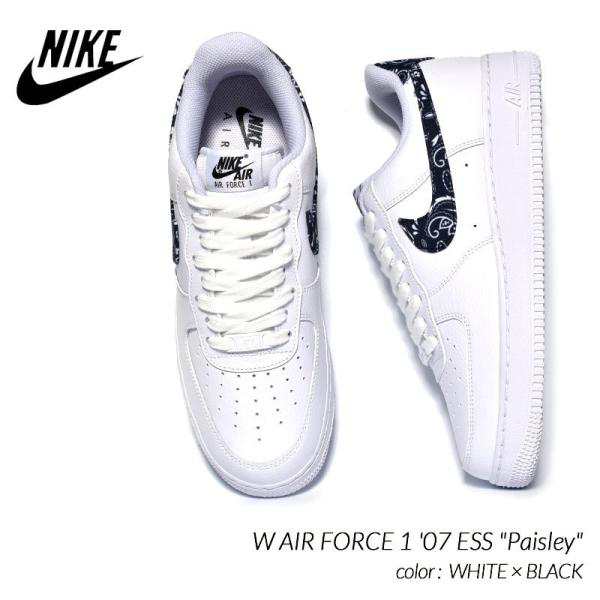 NIKE W AIR FORCE 1 07 ESS Paisley WHITE × BLACK ナイキ ウィメンズ エアフォース スニーカー ( レディース メンズ DH4406-101 )