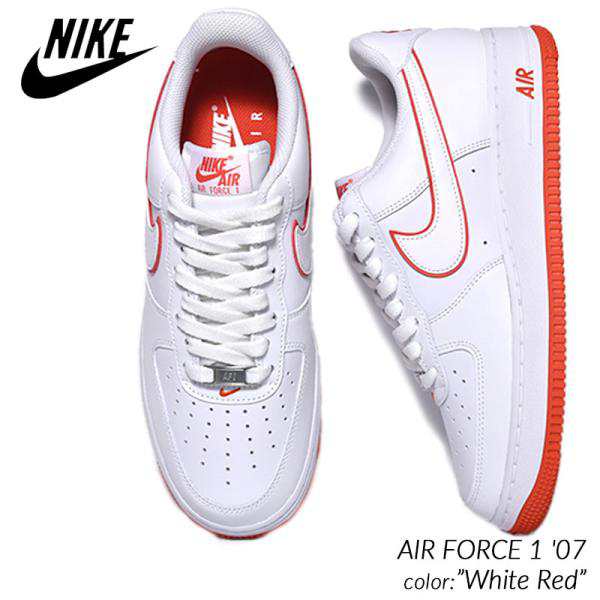 NIKE AIR FORCE 1 07 White Red ナイキ エアフォース スニーカー ( 白 ホワイト 赤 レッド メンズ レディース ウィメンズ DV0788-102 )