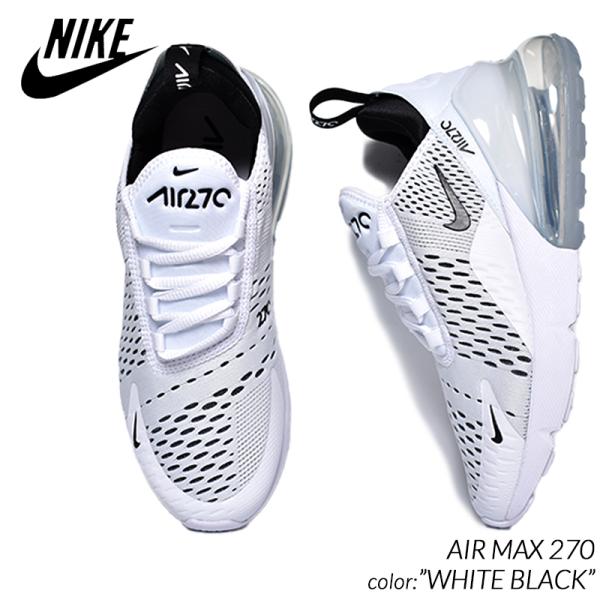 NIKE W AIR MAX 270 WHITE BLACK ナイキ ウィメンズ エアマックス スニーカー ( 白 ホワイト 黒 ブラック 90 95 レディース AH6789-100 )