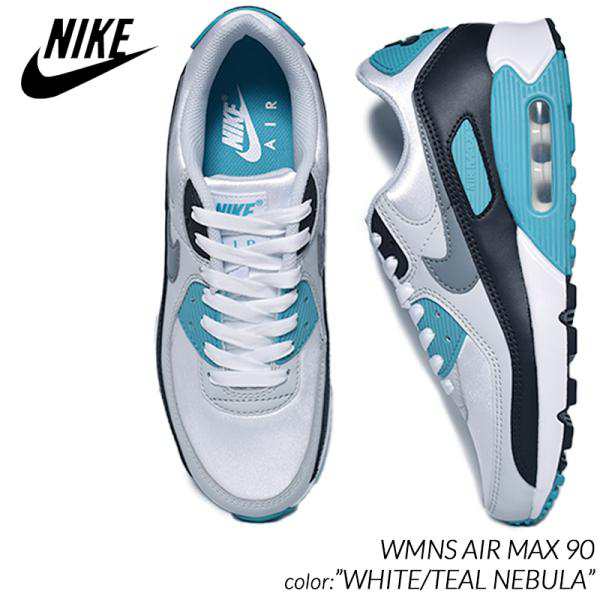 NIKE WMNS AIR MAX 90 "WHITE/TEAL NEBULA" ナイキ ウィメンズ エアマックス スニーカー ( 白 ホワイト 黒 エメラルド レディース FB8570の通販は