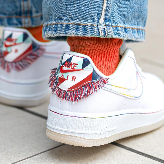 海外限定 NIKE WMNS AIR FORCE 1 07 LX FRINGE WHITE ナイキ