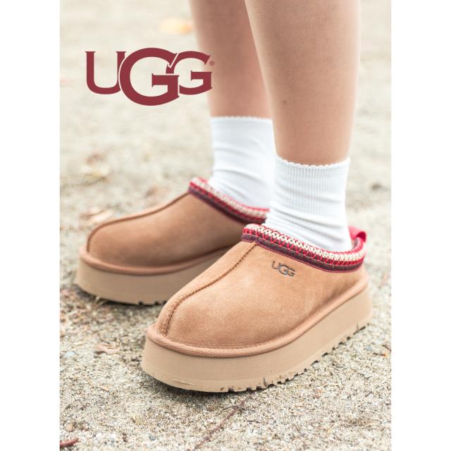 UGG アグ 厚底 タズ?U TAZZ II サンダル ミュール CHESTNUT ( チェスナッツ ベージュ シープスキン レディース スエード 1174471-CHE )