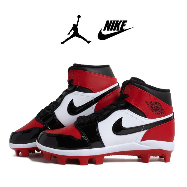 海外限定 NIKE ナイキ エア ジョーダン 1 レトロ AIR JORDAN 1 RETRO MCS 野球 スパイク スニーカー WHITE/FIRE RED/BLACK AV5354-600