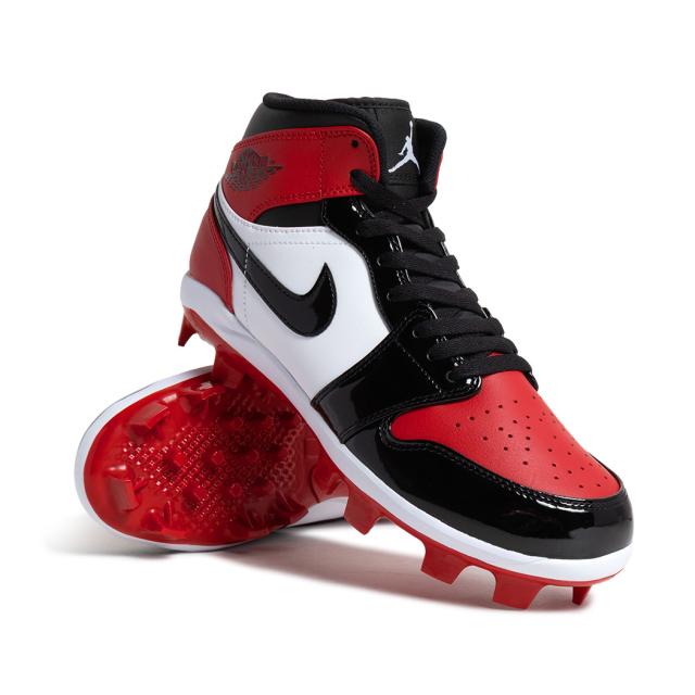 海外限定 NIKE ナイキ エア ジョーダン 1 レトロ AIR JORDAN 1 RETRO MCS 野球 スパイク スニーカー WHITE/FIRE RED/BLACK AV5354-600