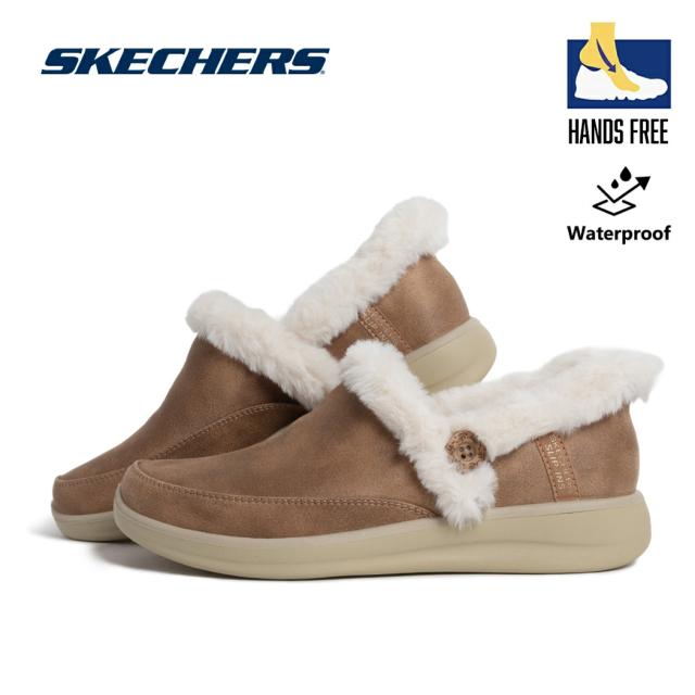 SKECHERS スケッチャーズ ボア ファー スリップインズ コージー エスケープ スニーカー Slip-ins COZY ESCAPE CHESTNUT ベージュ 撥水 軽量 168114CSNT