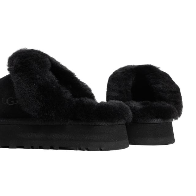 UGG アグ 厚底 ボア ファー ミュール スリッパ ディスケット サンダル DISQUETTE BLACK ( ブラック 黒 レディース スエード シープスキン 1122550BLK )_2