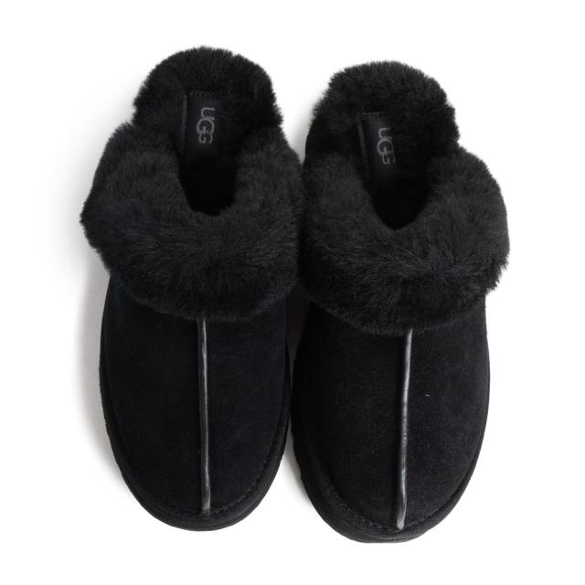 UGG アグ 厚底 ボア ファー ミュール スリッパ ディスケット サンダル DISQUETTE BLACK ( ブラック 黒 レディース スエード シープスキン 1122550BLK )_4