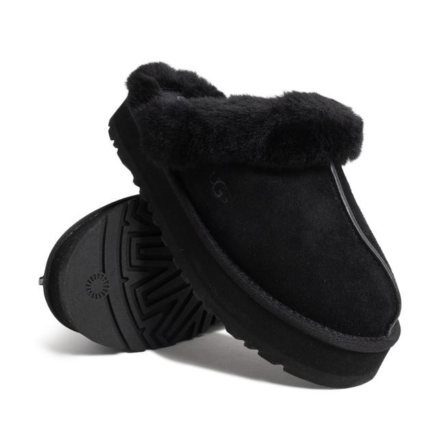 UGG アグ 厚底 ボア ファー ミュール スリッパ ディスケット サンダル DISQUETTE BLACK ( ブラック 黒 レディース スエード シープスキン 1122550BLK )_5
