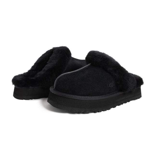 UGG アグ 厚底 ボア ファー ミュール スリッパ ディスケット サンダル DISQUETTE BLACK ( ブラック 黒 レディース スエード シープスキン 1122550BLK )_6