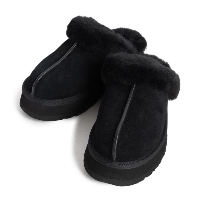 UGG アグ 厚底 ボア ファー ミュール スリッパ ディスケット サンダル DISQUETTE BLACK ( ブラック 黒 レディース スエード シープスキン 1122550BLK )_7