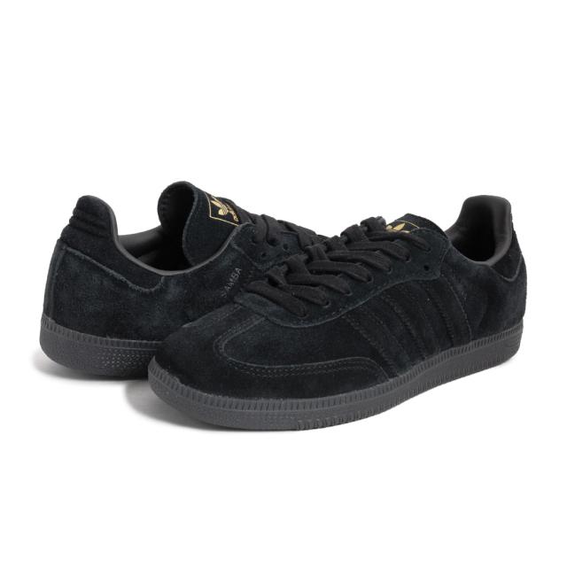 adidas アディダス SAMBA OG サンバ スニーカー BLACK/GREY HEATHER/GOLD METALLIC ( ブラック 黒 レディース レザースニーカー JR0887 )_6