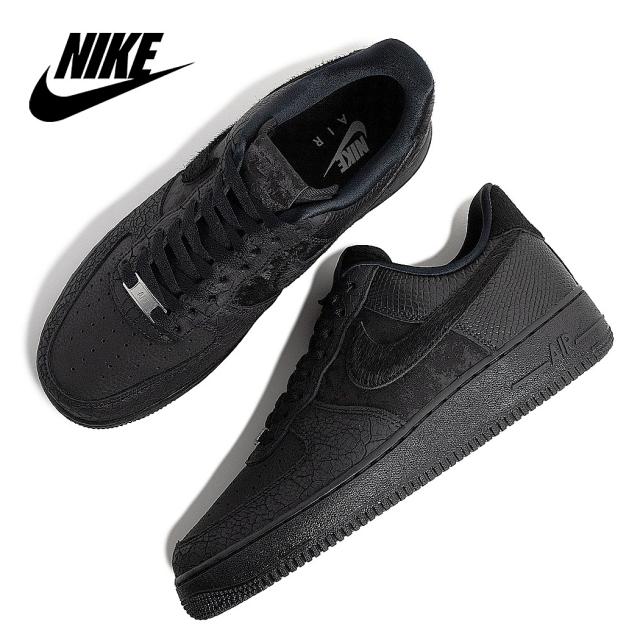海外限定 NIKE ナイキ エアフォース 1 ロー スニーカー AIR FORCE 1 LOW VARIOUS BLACK MATERIALS ( 日本未発売 ブラック HQ1977-001 )