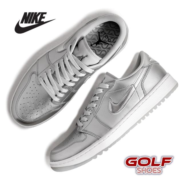 NIKE ナイキ エアジョーダン 1 ロー ゴルフ スニーカー AIR JORDAN 1 LOW GOLF GIFT GIVING ( シルバー AJ1 ゴルフシューズ FD6848-001 )