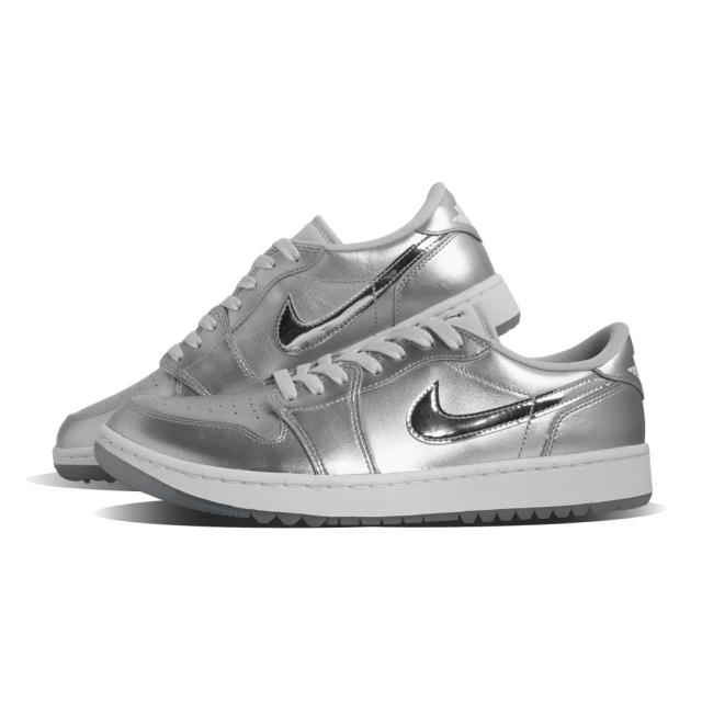 NIKE ナイキ エアジョーダン 1 ロー ゴルフ スニーカー AIR JORDAN 1 LOW GOLF GIFT GIVING ( シルバー AJ1 ゴルフシューズ FD6848-001 )