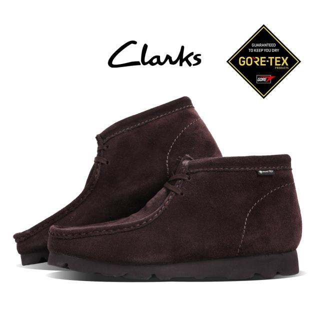 CLARKS クラークス スエード ワラビーブーツゴアテックス ブーツ WALLABEEBT GTX DARK BROWN SUEDE ( ブラウン 茶色 レディース メンズ C26183075 )