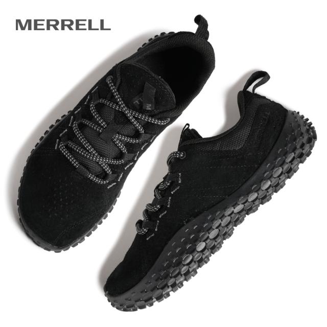 MERRELL メレル WS WRAPT ウィメンズ ラプト スニーカー BLACK ブラック 黒 スエード ハイキング 素足感覚 アウトドア ベアフッド ローカット レディース J037754