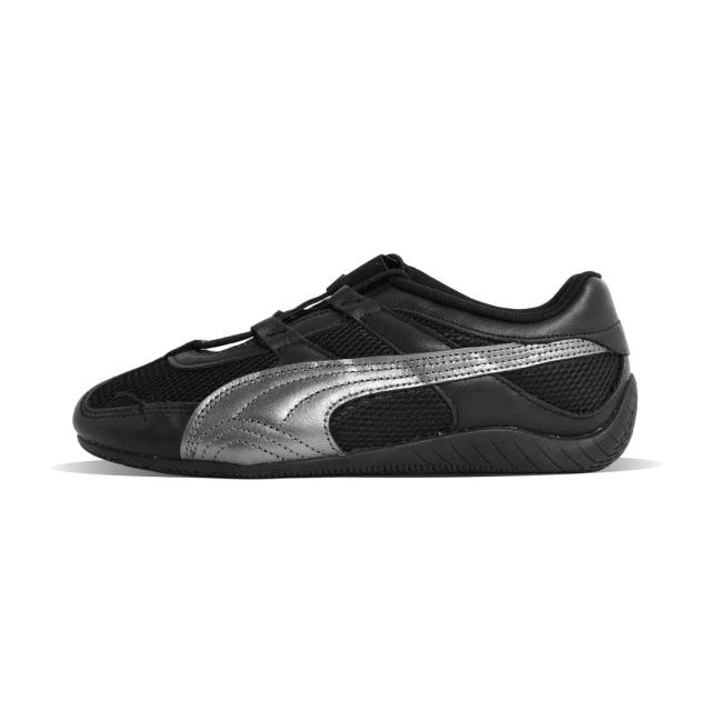 PUMA プーマ 薄底 SPEEDCAT GO MESH WNS スピードキャット ゴー メッシュ ウィメンズ スニーカー BLACK ブラック 黒 シルバー 薄底 レディース 405329-01_1