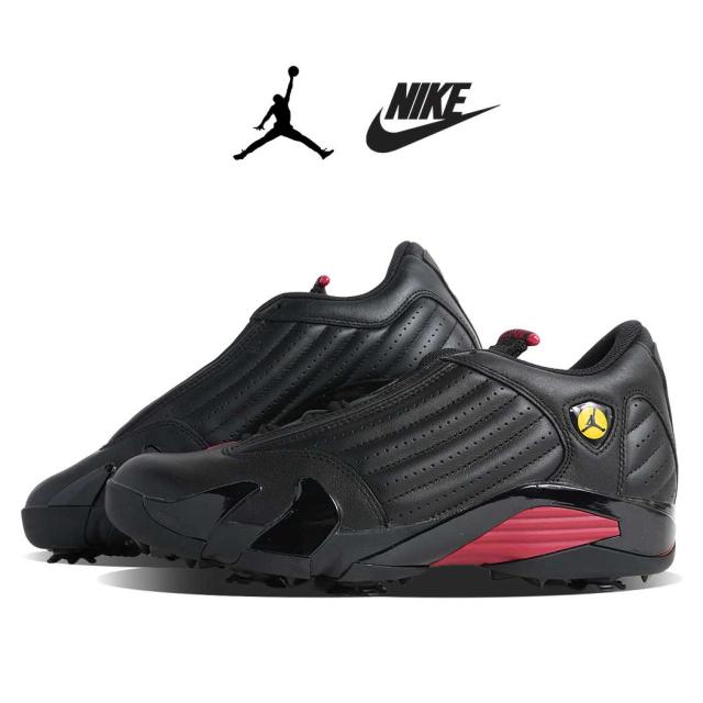 NIKE ナイキ AIR JORDAN 14 エア ジョーダン ゴルフ スニーカー GOLF LAST SHOT ( 黒 ブラック レザー メンズ HJ7710-001 )