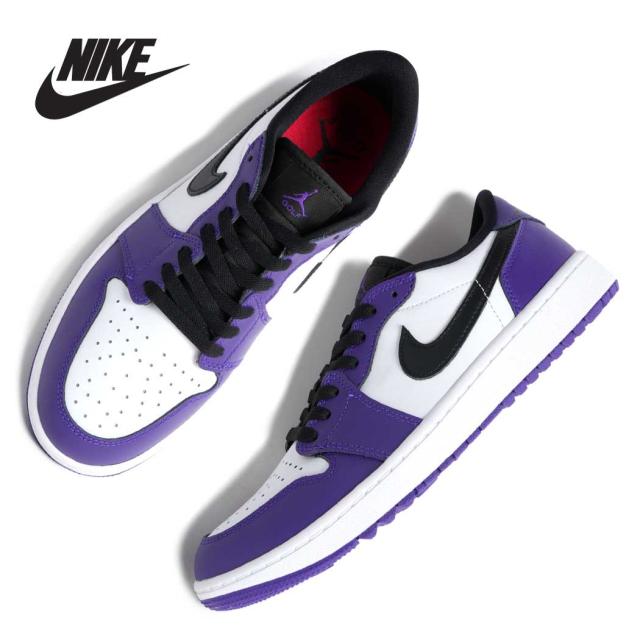 NIKE ナイキ AIR JORDAN 1 LOW GOLF エア ジョーダン ハイ ゴルフ スニーカー COURT PURPLE ( パープル 紫 レザー AJ1 メンズ DD9315-105 )