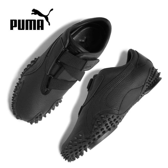 PUMA プーマ MOSTRO LEATHER モストロ レザー スニーカー PUMA BLACK ( 薄底 ブラック 黒 スパイク ストラップ レディース ウィメンズ メンズ 402273-01 )