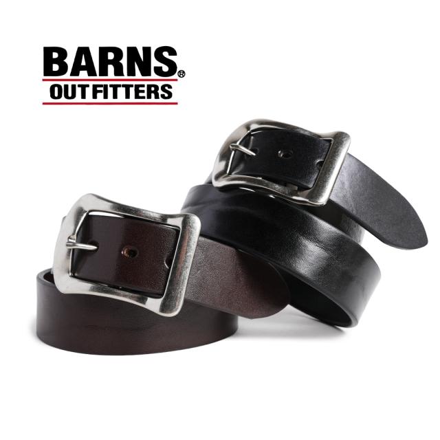 BARNS OUTFITTERS ジョージバーンズ 栃木なめし革 バックル なめし革 胴締め STANDARD BIG Buckle Leather Belt SILVER BUCKLE LE-4168-0