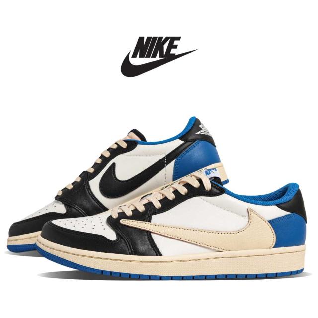 NIKE Travis Scott fragment design ナイキ 大気圏 ジョーダン スニーカー AIR JORDAN 1 LOW OG SP MILITARY BLUE DM7866-140