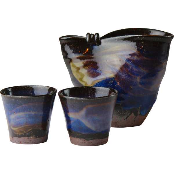 【送料無料】|萩焼　青萩　冷酒器揃　清玩作|６１１５１の通販は 6,815円