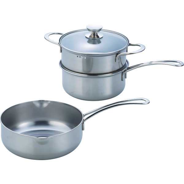 【送料無料/直送】|ルチェンテ　ＩＨ対応行平鍋（２０ｃｍ）＆蒸し器（１８ｃｍ）セット|ＬＵー３８ＹＭ 13,200円