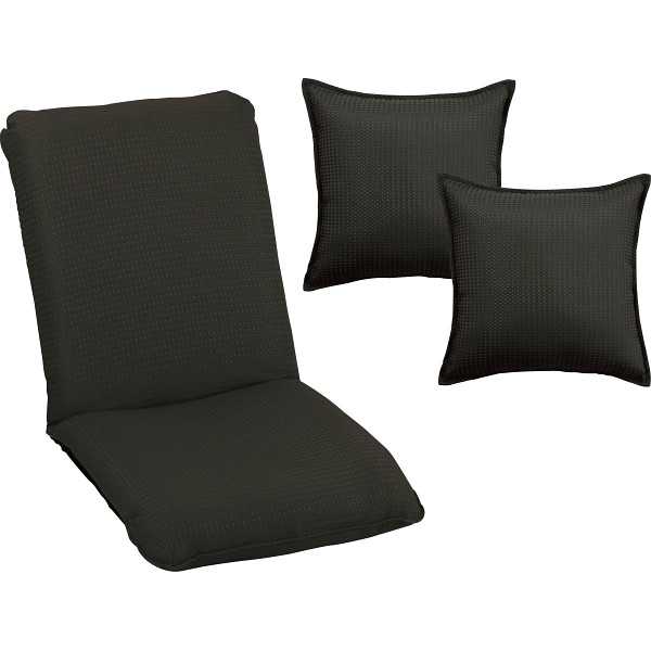 【送料無料/直送】|座椅子・クッション２個セット|ワッフルＬ・Ｓ（ＢＫ）の通販は 13,200円